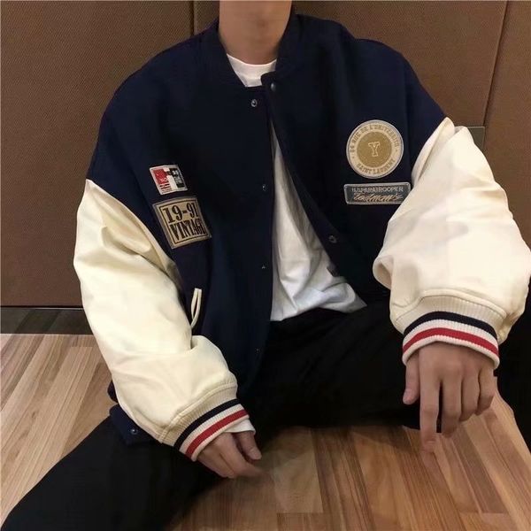 spring and autumn men's korean loose cardigan student hip hop baseball suit couple et men, Black;brown
spring and autumn men's korean loose cardigan student hip hop baseball suit couple et men, Black;brown
