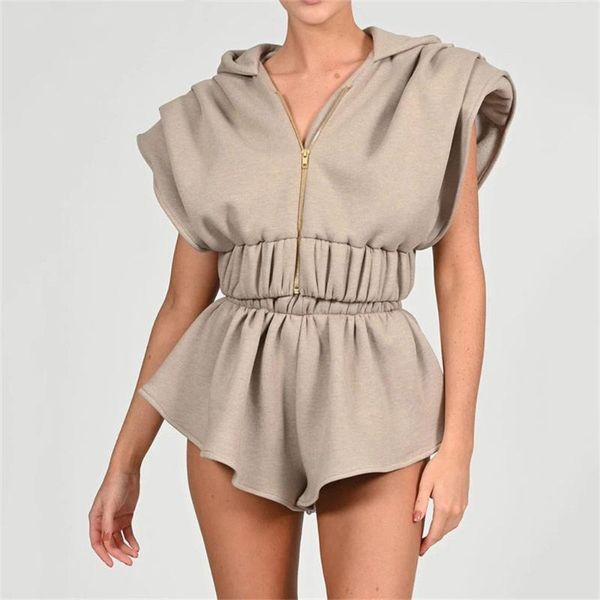 women's tracksuits womens two peice sets solid zipper sleeveles crop shorts ladies spring vintage elegant fashion autumn streetwear, Gray
women's tracksuits womens two peice sets solid zipper sleeveles crop shorts ladies spring vintage elegant fashion autumn streetwear, Gray