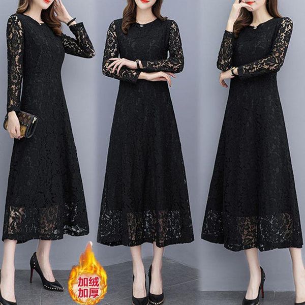 women dresses autumn winter long sleeve dress plus size women's clothing lace vestido de mujer casual, Black;gray
women dresses autumn winter long sleeve dress plus size women's clothing lace vestido de mujer casual, Black;gray