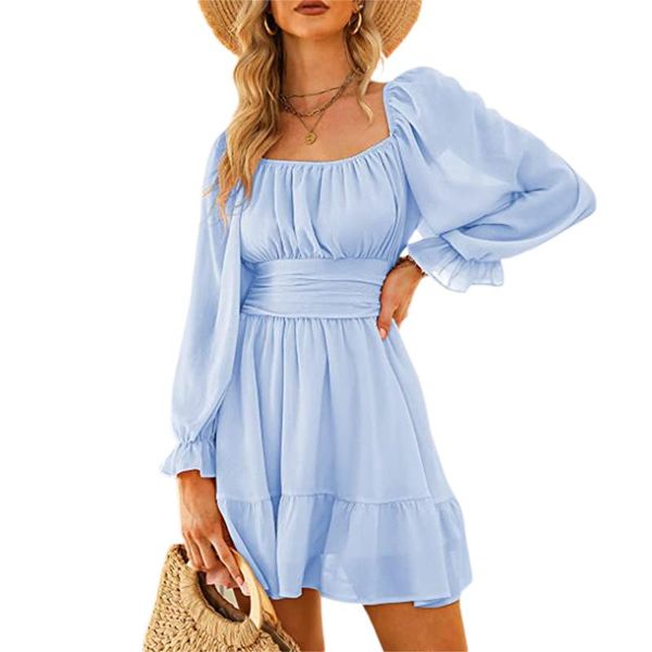 casual dresses wsevypo back bow knot chiffon short dress elegant fashion women puff sleeve square collar ruffles a-line fall spring solid, Black;gray
casual dresses wsevypo back bow knot chiffon short dress elegant fashion women puff sleeve square collar ruffles a-line fall spring solid, Black;gray