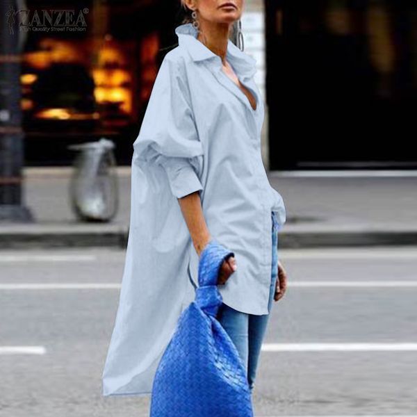 blouses fashion asymmetrical women's button blouses 2021 casual long sleeve bluas female lapel tunic plus size solid chemise, White
blouses fashion asymmetrical women's button blouses 2021 casual long sleeve bluas female lapel tunic plus size solid chemise, White