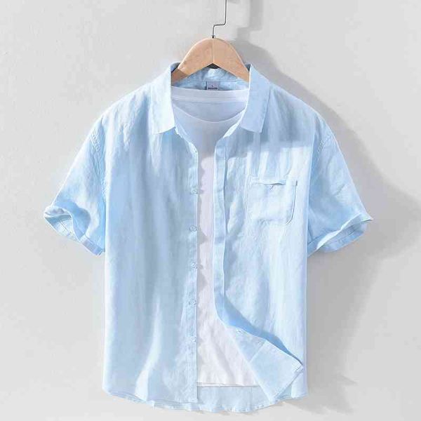 pure pure men's simple versatile pocket casual linen short sleeve shirt, White;black
pure pure men's simple versatile pocket casual linen short sleeve shirt, White;black