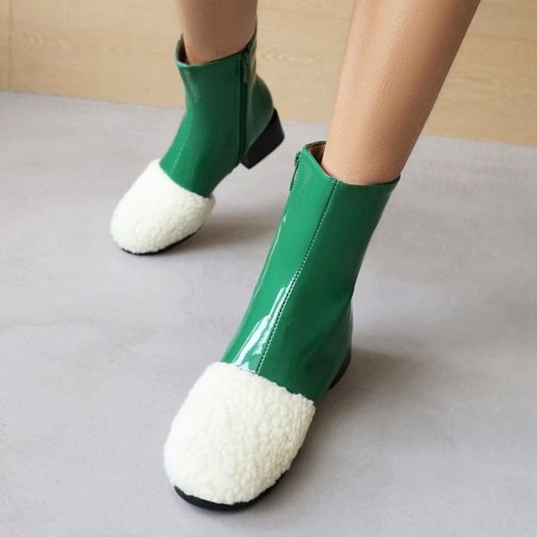 designer boots lolita style girls student short women winter female shoes faux lamb wool warm plush fur med heels ankle green, Black
designer boots lolita style girls student short women winter female shoes faux lamb wool warm plush fur med heels ankle green, Black