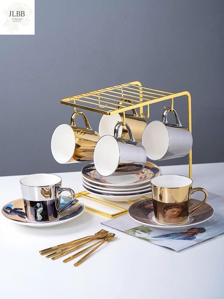 mugs creative mirror reflection cup, personalized ceramic coffee cup set, european small luxury gold
mugs creative mirror reflection cup, personalized ceramic coffee cup set, european small luxury gold