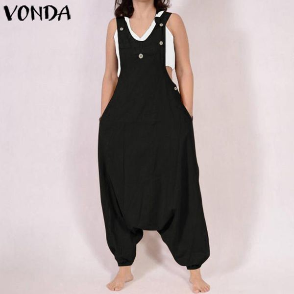 women's jumpsuits & rompers sleeveless women jumpsuit vonda 2021 cotton solid long harem pants plus size casual loose pantalon overalls, Black;white
women's jumpsuits & rompers sleeveless women jumpsuit vonda 2021 cotton solid long harem pants plus size casual loose pantalon overalls, Black;white