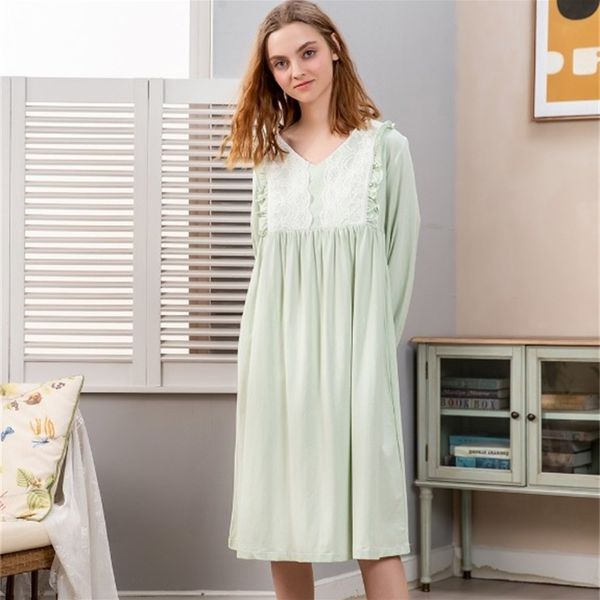 women's sleepwear spring autumn night women long sleeve full cotton princess gown home wear loose sweet lace gown female ero4, Black;red
women's sleepwear spring autumn night women long sleeve full cotton princess gown home wear loose sweet lace gown female ero4, Black;red