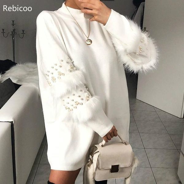 women's sweaters pullover jumper pearl loose fur sweater female women warm thick winter knitted oversized, White;black
women's sweaters pullover jumper pearl loose fur sweater female women warm thick winter knitted oversized, White;black