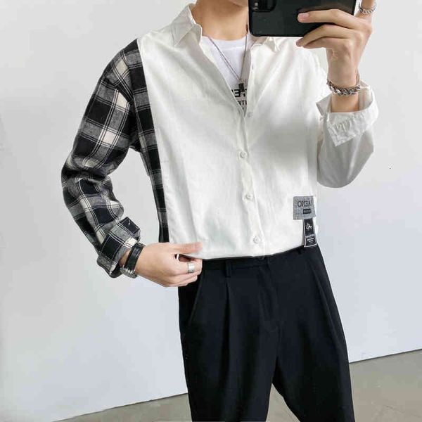 t shirts mode 2021 spring plaid amended design long sleeves loose for simple male clothes streetwear casual blouse homme 3xl weao, White;black
t shirts mode 2021 spring plaid amended design long sleeves loose for simple male clothes streetwear casual blouse homme 3xl weao, White;black