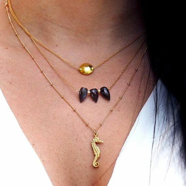 pendant necklaces 3pcs/set bohemia women necklace hippocampus water drop black crystal disc clavicle chain gold set wedding jewelry, Silver
pendant necklaces 3pcs/set bohemia women necklace hippocampus water drop black crystal disc clavicle chain gold set wedding jewelry, Silver