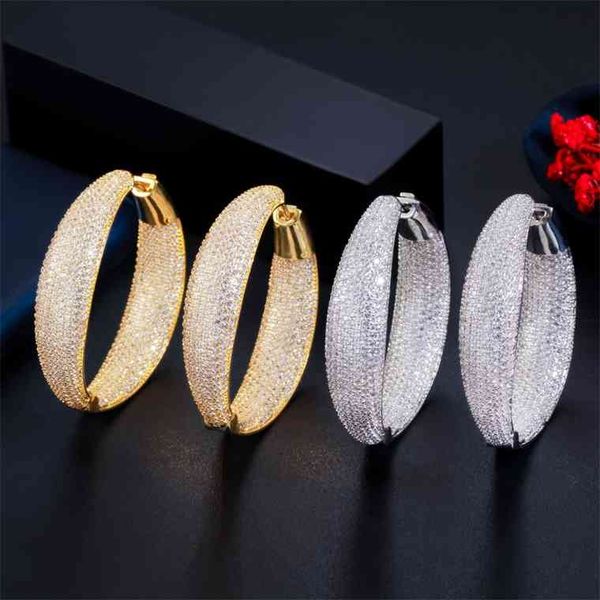 cwwzircons micro pave cubic zirconia round big statement hoop earrings silver color luxury women wedding bridal jewelry cz809, Golden;silver
cwwzircons micro pave cubic zirconia round big statement hoop earrings silver color luxury women wedding bridal jewelry cz809, Golden;silver