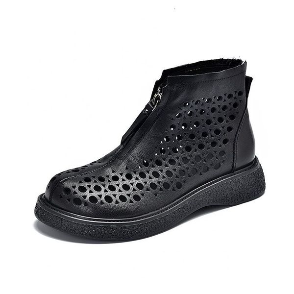 sandals spring summer platform retro big round toe front zipper women's genuine leather wisp of air thick bottom female boots, Black
sandals spring summer platform retro big round toe front zipper women's genuine leather wisp of air thick bottom female boots, Black