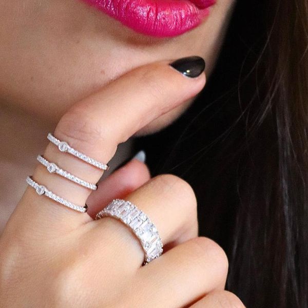 wedding rings arrivals three rows round white natural zircon women party gold filled concise jewelry accessories, Slivery;golden
wedding rings arrivals three rows round white natural zircon women party gold filled concise jewelry accessories, Slivery;golden