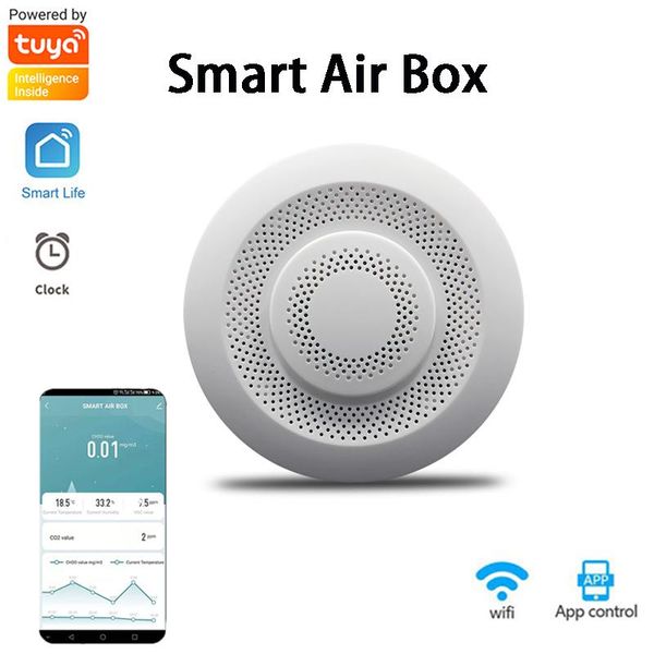 Smart Home Control Tuya Digital CO2 Hcho VOC Detector Air Monitor Formaldehyde Carbon Dioxide Temperature Humidity Sensor Wifi Alarm