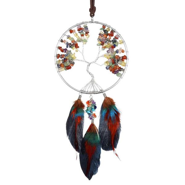 decorative objects & figurines 7 chakra tree of life crystal hanging ornament handmade feather dream catcher wall for good luck meditation h
decorative objects & figurines 7 chakra tree of life crystal hanging ornament handmade feather dream catcher wall for good luck meditation h