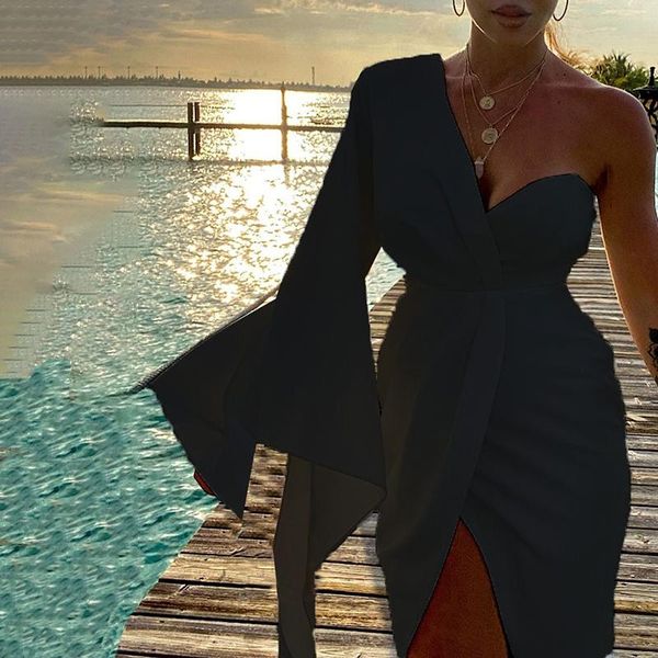 casual dresses women mini dress one sleeve irregular hem flare runched slim fit club bodycon party summer, Black;gray
casual dresses women mini dress one sleeve irregular hem flare runched slim fit club bodycon party summer, Black;gray