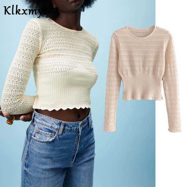 klkxmyt za women fashion jacquard mesh cloth cropped knitted sweater vintage long sleeve female pullovers chic 210527, White;black
klkxmyt za women fashion jacquard mesh cloth cropped knitted sweater vintage long sleeve female pullovers chic 210527, White;black