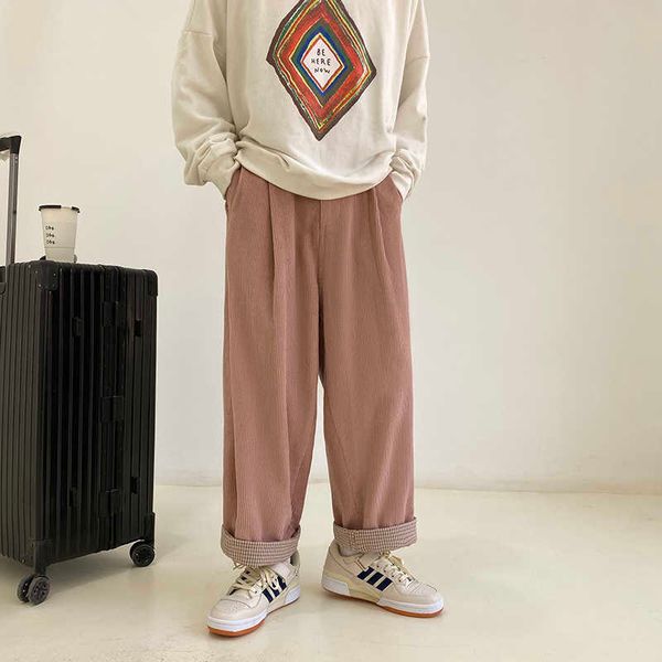 men's pants spring corduroy men all-match casual loose staight pant korean fashion pink plaid trousers streetwear hip hop pants ah, Black
men's pants spring corduroy men all-match casual loose staight pant korean fashion pink plaid trousers streetwear hip hop pants ah, Black