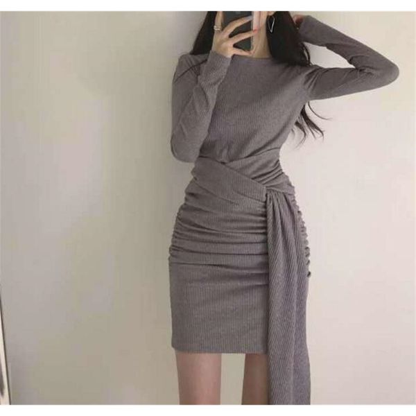 spring stretch package hips dress women o neck long sleeve ruched sashes party dresses femme vestidos 210429, Black;gray
spring stretch package hips dress women o neck long sleeve ruched sashes party dresses femme vestidos 210429, Black;gray