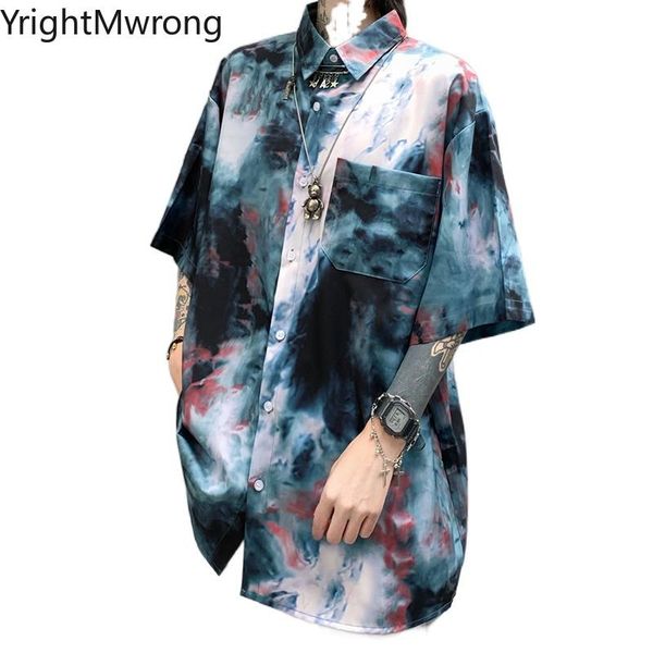 men's casual shirts fashion streetwear harajuku hip hop pocket button up short sleeve tie dye contrast loose shirt blouse men hippie pu, White;black
men's casual shirts fashion streetwear harajuku hip hop pocket button up short sleeve tie dye contrast loose shirt blouse men hippie pu, White;black