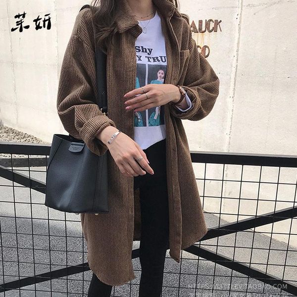 women's trench coats plus size autumn shirt windbreaker corduroy jacket korean retro women blusa long coat single-breasted chemisier fe, Tan;black
women's trench coats plus size autumn shirt windbreaker corduroy jacket korean retro women blusa long coat single-breasted chemisier fe, Tan;black