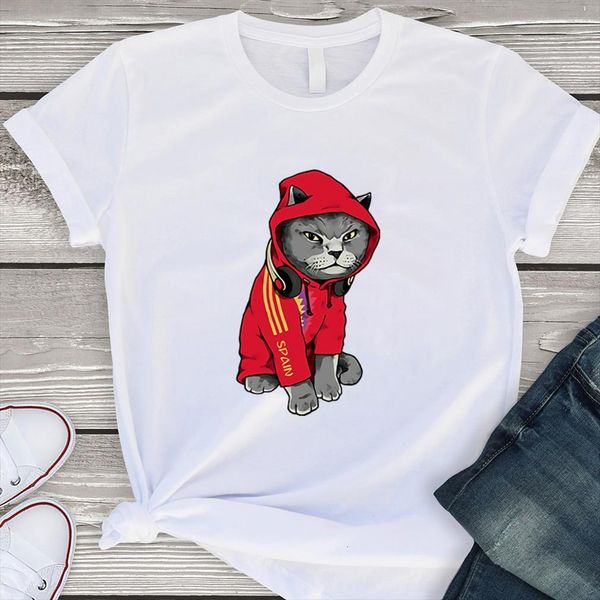 personality cool cat cosplay mens printing and womens loose round neck plus size, White;black
personality cool cat cosplay mens printing and womens loose round neck plus size, White;black