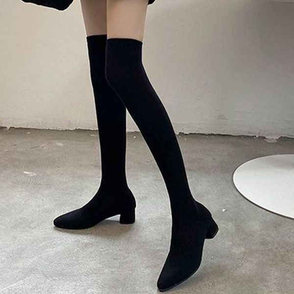 boots 2021 winter women fashion over the knee female platform stretch fabric block heels shoes ladies solid slip-on boot, Black
boots 2021 winter women fashion over the knee female platform stretch fabric block heels shoes ladies solid slip-on boot, Black