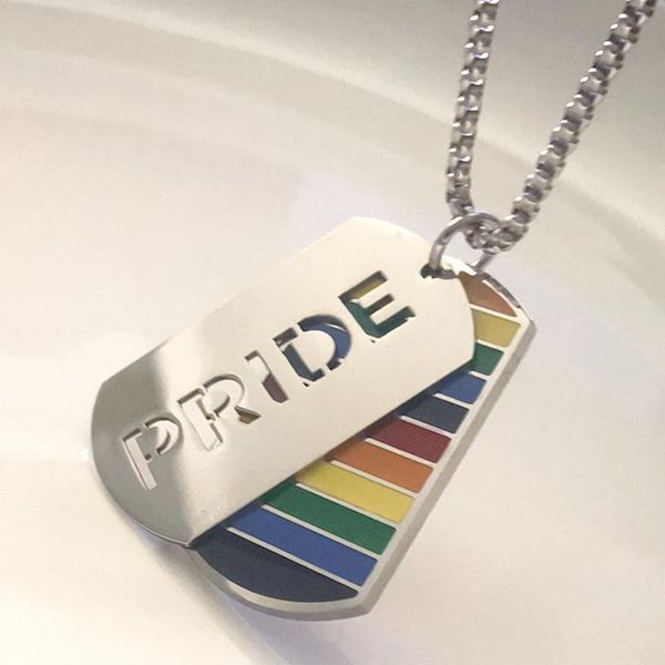 pendant necklaces one set pride rainbow dog tags charms stainless steel jewelry-gay and lesbian 3mm 24 inch dhib, Silver
pendant necklaces one set pride rainbow dog tags charms stainless steel jewelry-gay and lesbian 3mm 24 inch dhib, Silver