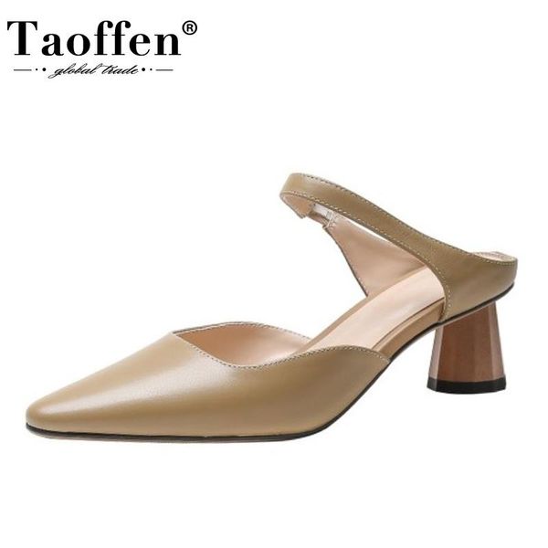 slippers taoffen real leather women high heels summer shoes for 2021 sandals street fashion lady home footwear size 34-39, Black
slippers taoffen real leather women high heels summer shoes for 2021 sandals street fashion lady home footwear size 34-39, Black