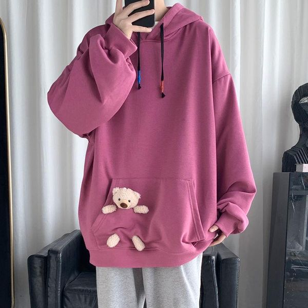men's hoodies & sweatshirts cotton pure color cute oversized streetwear male clothes pullover loose casual big pockets coats, Black
men's hoodies & sweatshirts cotton pure color cute oversized streetwear male clothes pullover loose casual big pockets coats, Black