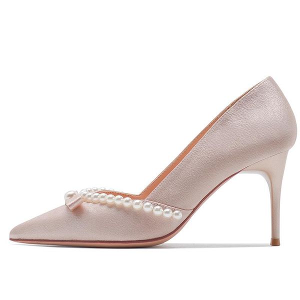 dress shoes 2021 fashion thin high heels shiny satin with pearl shallow mouth for women, Black
dress shoes 2021 fashion thin high heels shiny satin with pearl shallow mouth for women, Black