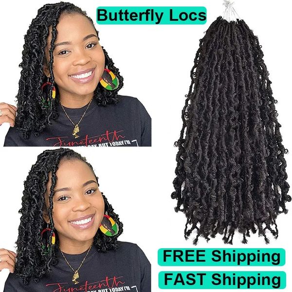 women butterfly locs crochet hair curly amzbook faux locs extensions braids soft 12 inches, Black
women butterfly locs crochet hair curly amzbook faux locs extensions braids soft 12 inches, Black