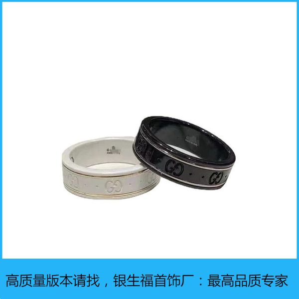 men's women's ring black and white ceramic black steel stone fashion casual couple ring valentine's day gift, Golden;silver
men's women's ring black and white ceramic black steel stone fashion casual couple ring valentine's day gift, Golden;silver