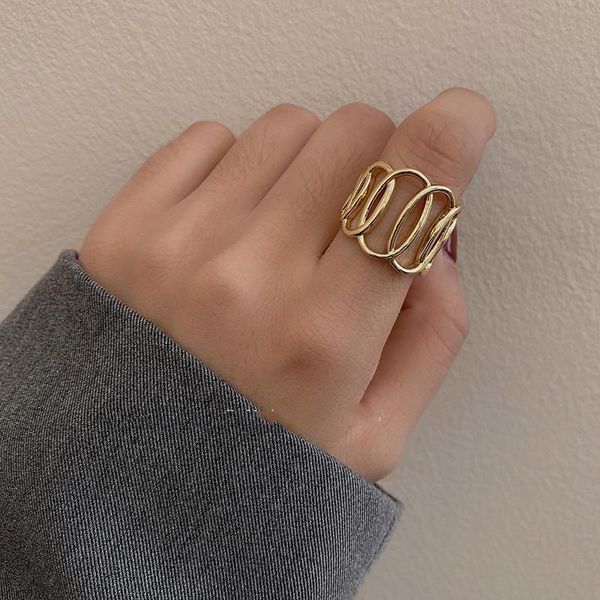 cluster rings exaggerated open oval twisted hollow joint for women adjustable 2021 trend 18k gold jewelry girls christmas gift, Golden;silver
cluster rings exaggerated open oval twisted hollow joint for women adjustable 2021 trend 18k gold jewelry girls christmas gift, Golden;silver