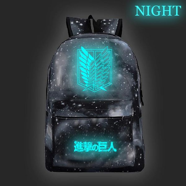 backpack attack on titan backpacks creative luminous mochila teens travel pack students boys girls schoolbag men women casual knapsack
backpack attack on titan backpacks creative luminous mochila teens travel pack students boys girls schoolbag men women casual knapsack