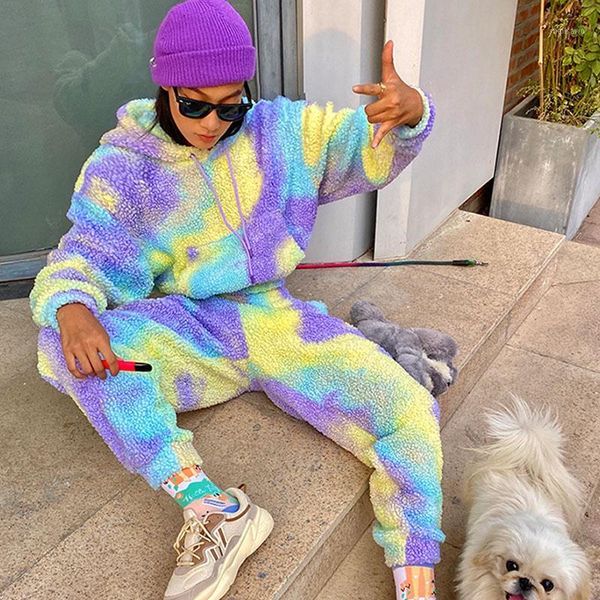 women's two piece pants 2021 autumn winter european street loose thick velvet hooded sweater + long suits tie-dye terry sports two-piec, White
women's two piece pants 2021 autumn winter european street loose thick velvet hooded sweater + long suits tie-dye terry sports two-piec, White