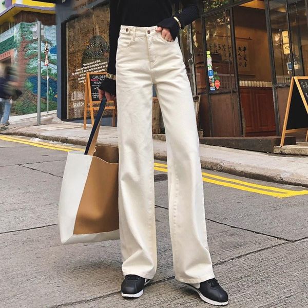 women's jeans quality wide legs fashion beige white denim pants 2021 spring summer high waist brand straight loose leg, Blue
women's jeans quality wide legs fashion beige white denim pants 2021 spring summer high waist brand straight loose leg, Blue