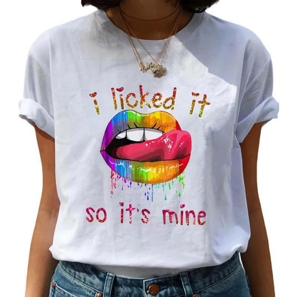 women's t-shirt fashion lips printing women harajuku ladies casual short-sleeve summer leopard lip gloss graphic clothing, White
women's t-shirt fashion lips printing women harajuku ladies casual short-sleeve summer leopard lip gloss graphic clothing, White