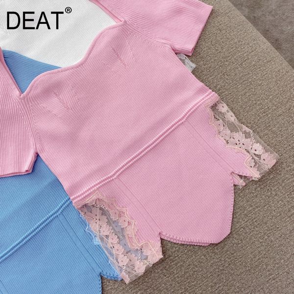women patchwork lace t-shirt arrivals solid color square collar short sleeve fashion spring summer 11d431 210525, White
women patchwork lace t-shirt arrivals solid color square collar short sleeve fashion spring summer 11d431 210525, White