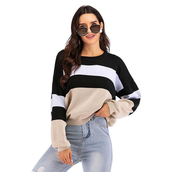 women's sweaters sweater loose striped long sleeve design crew neck bottom pullover thin 2021 fall qn*, White;black
women's sweaters sweater loose striped long sleeve design crew neck bottom pullover thin 2021 fall qn*, White;black