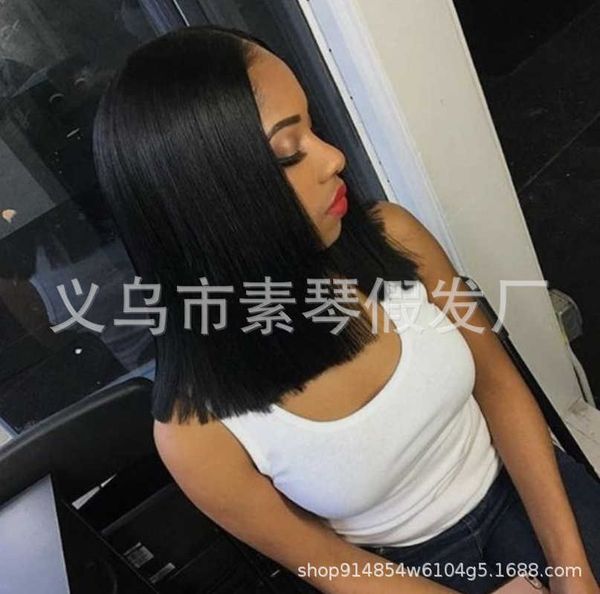 fashion women's black short hair medium split headcover cos wig adhive net
fashion women's black short hair medium split headcover cos wig adhive net