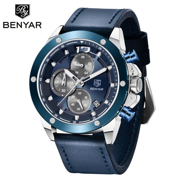 wristwatches benyar men's watches business quartz wrist watch multifunction chronograph waterproof clock man reloj hombre 2021, Slivery;brown
wristwatches benyar men's watches business quartz wrist watch multifunction chronograph waterproof clock man reloj hombre 2021, Slivery;brown