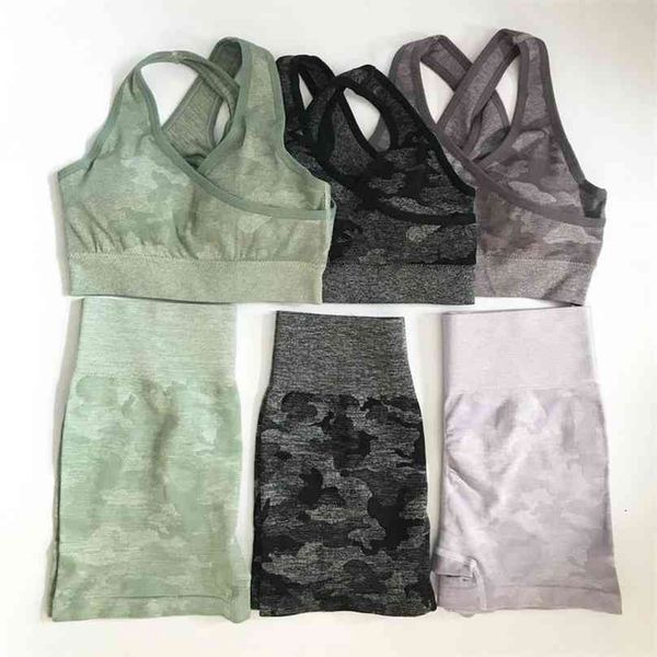 2pcs camo yoga set sports wear for women gym fitness clothing booty shorts running high waist + bra gym suit 210802, Gray
2pcs camo yoga set sports wear for women gym fitness clothing booty shorts running high waist + bra gym suit 210802, Gray