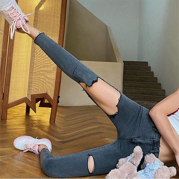 spring and summer pierced skinny jeans women's high waist, slim versatile, slim, small leg pants trend, Blue
spring and summer pierced skinny jeans women's high waist, slim versatile, slim, small leg pants trend, Blue