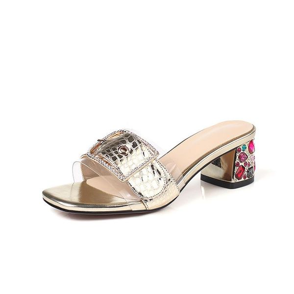 slippers april woman fashion slipper colorful crystal decor heels metal sense summer shoes outside party slides, Black
slippers april woman fashion slipper colorful crystal decor heels metal sense summer shoes outside party slides, Black