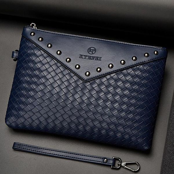 Wholesale factory men shoulder bags soft and comfortable leather clutch bag horizontal multifunctional rivet handbag street trend woven storage wallet, Green-10091
Wholesale factory men shoulder bags soft and comfortable leather clutch bag horizontal multifunctional rivet handbag street trend woven storage wallet, Green-10091