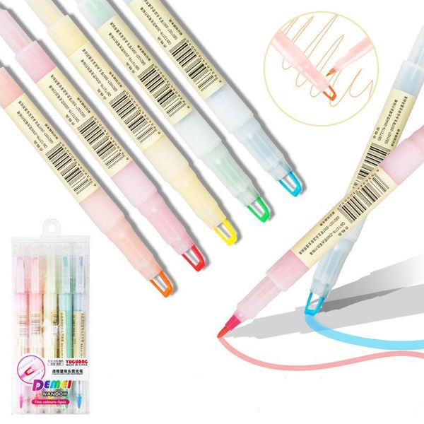 highlighters 5 pcs double headed markaron fluorescent pen set perspective hand account color marker fine rough key student stationery, Black;red
highlighters 5 pcs double headed markaron fluorescent pen set perspective hand account color marker fine rough key student stationery, Black;red