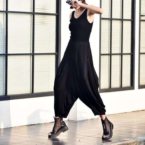 women's pants & capris superaen 2021 summer slim all match high waist elastic black loose plus size draping fashion harem women, Black;white
women's pants & capris superaen 2021 summer slim all match high waist elastic black loose plus size draping fashion harem women, Black;white