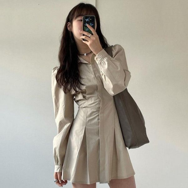 casual dresses 2021 spring korean chic waist closing single breasted long sleeve slim fit women's dress, Black;gray
casual dresses 2021 spring korean chic waist closing single breasted long sleeve slim fit women's dress, Black;gray