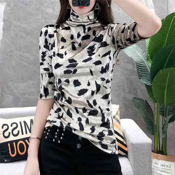 t shirt women tshirt new 2021 spring/autumn vintage turtleneck soft velvet print half sleeve t-shirt slim ropa mujer t07811b, White
t shirt women tshirt new 2021 spring/autumn vintage turtleneck soft velvet print half sleeve t-shirt slim ropa mujer t07811b, White