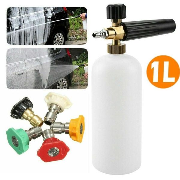 professional spray guns 1l snow foam lance auto pressure washer jet quick release sprayer with 1/4'' inch connector & 5 nozzle tip 
professional spray guns 1l snow foam lance auto pressure washer jet quick release sprayer with 1/4'' inch connector & 5 nozzle tip